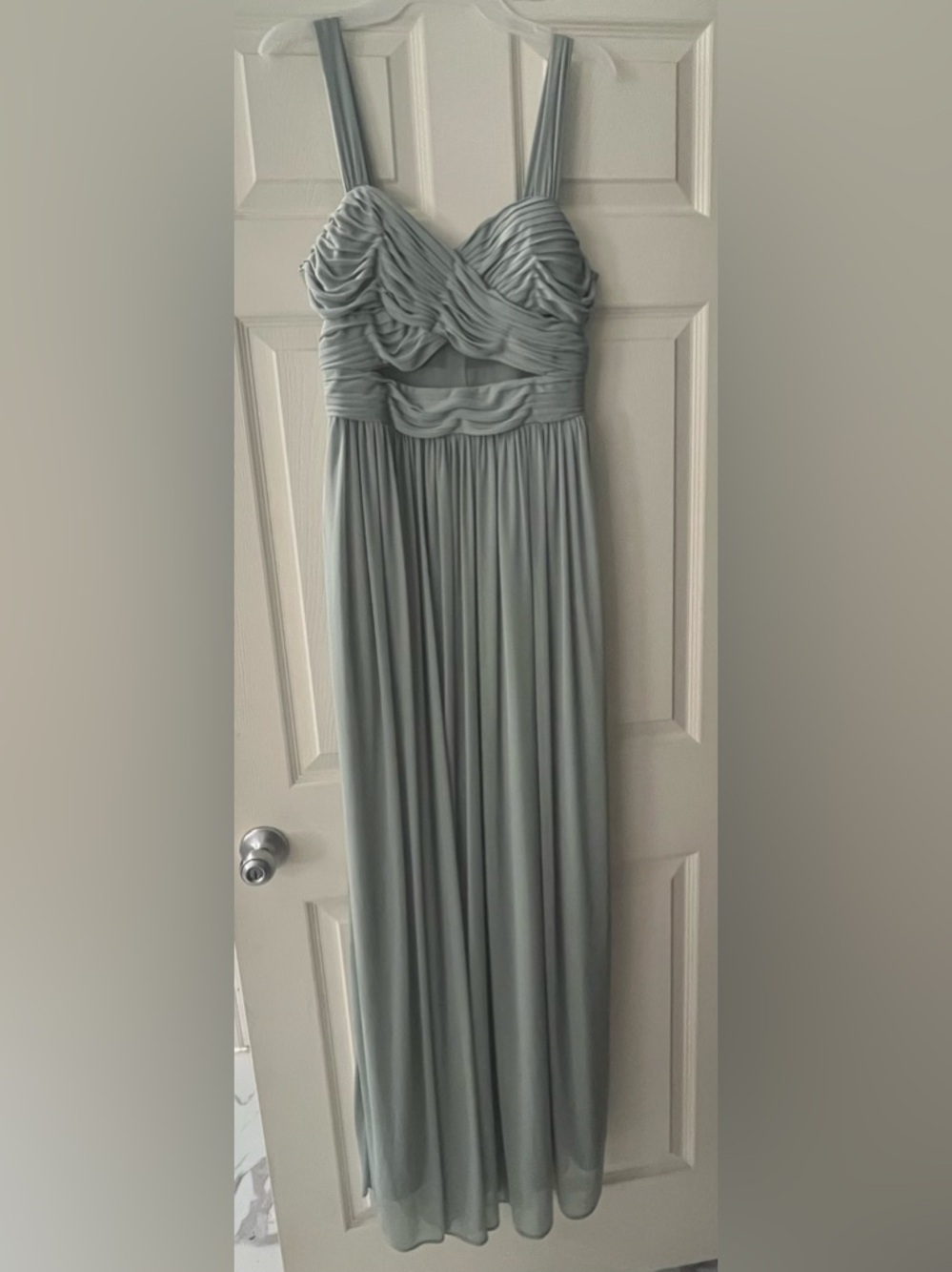 Birdy Grey Sage Strapless Ruched Maxi Dress